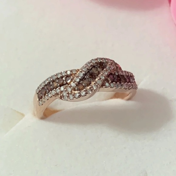 1/2 carat Natural Diamond Chocolate Champagne Ring - Picture 5 of 6